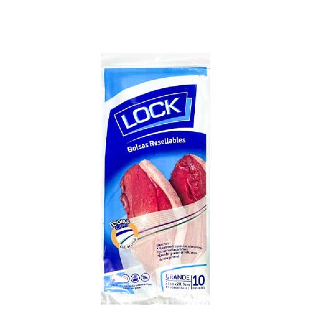BOLSAS RESELLABLES LOCK GRANDES 10 UND